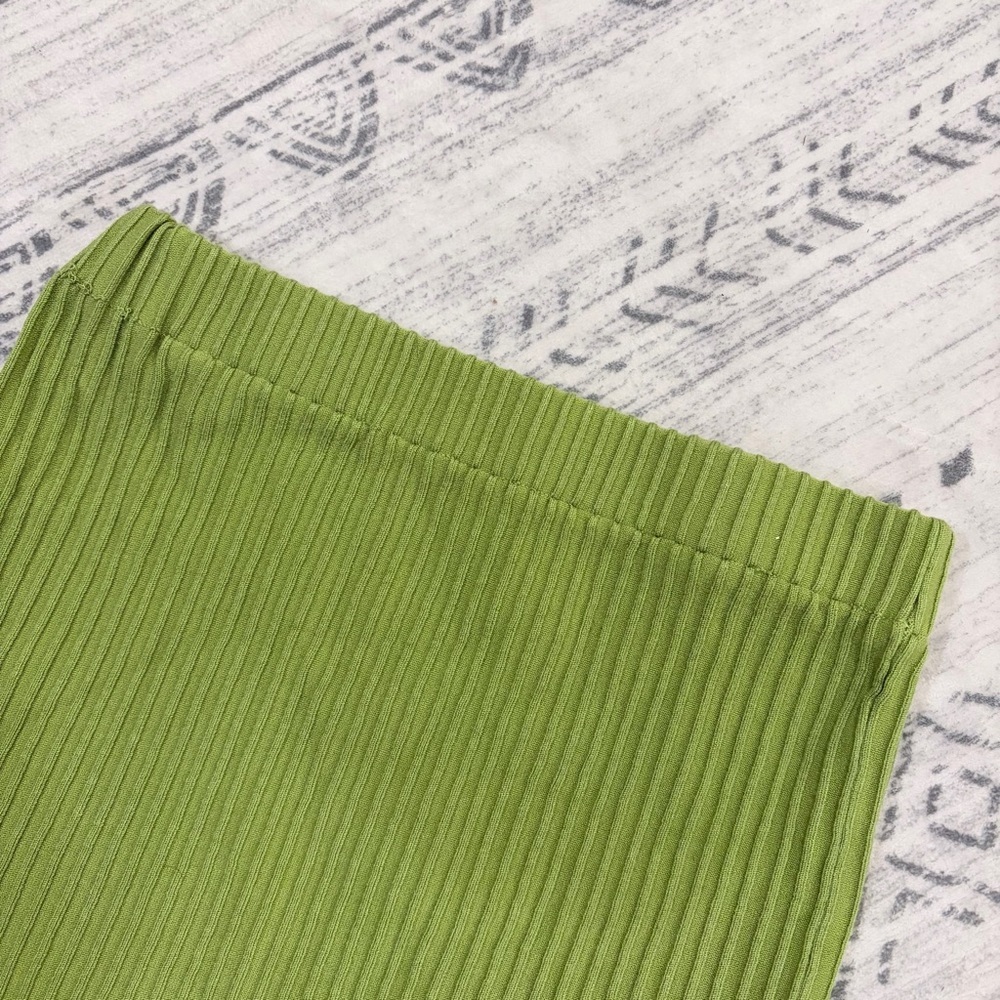 🌟2 for $10 Women’s Vintage Earthy Green Ribbed Soft Mini Skirt Small - Picture 5 of 8